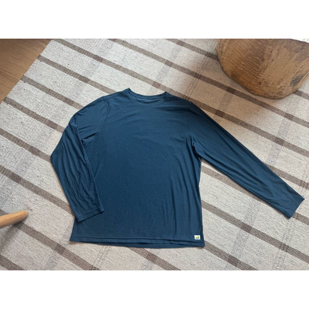 Vuori Long Sleeve Strato Tech Tee Short Men’s Large Heathered Blue